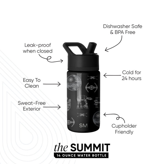 Summit Kids Water Bottle with Straw Lid